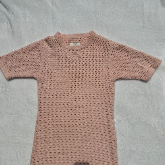 Lauren Manoogian Crocheted Cotton-Blend Midi Dress Petal Peach Pink Size 1 Small - Picture 10 of 16